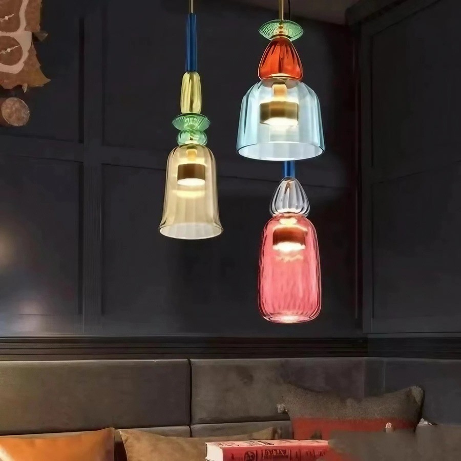 Scandinavische Macaron glas-in-lood design hanglamp HL213