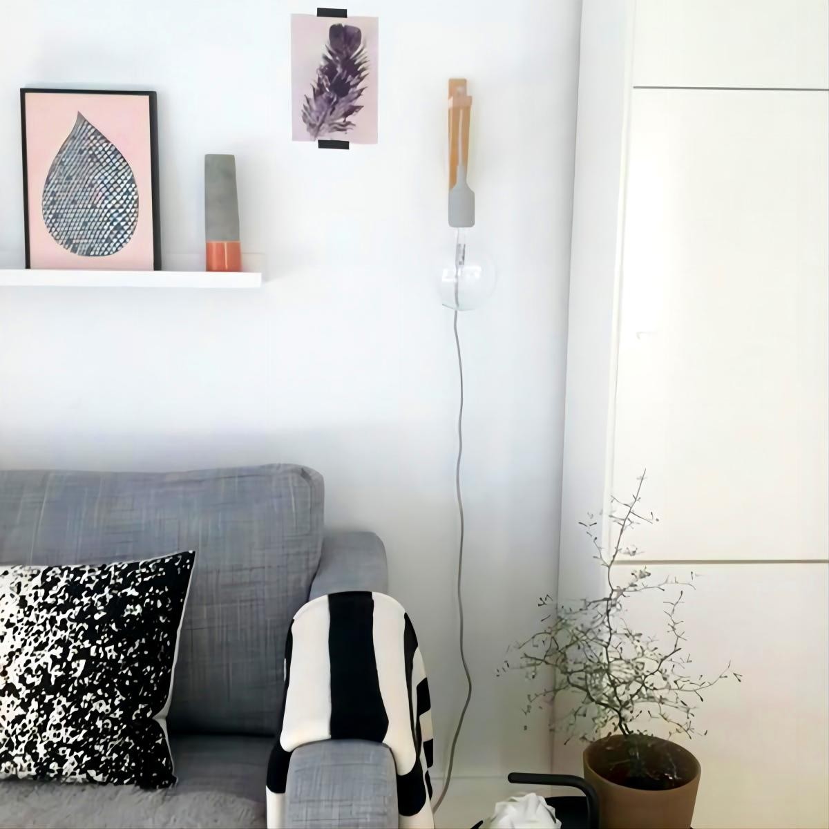 Minimalistische Houten Kooi Wandlamp HL56