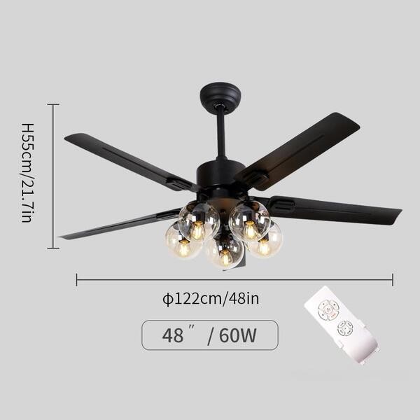 Moderne Houten Glazen Ventilator Plafondlamp HL52
