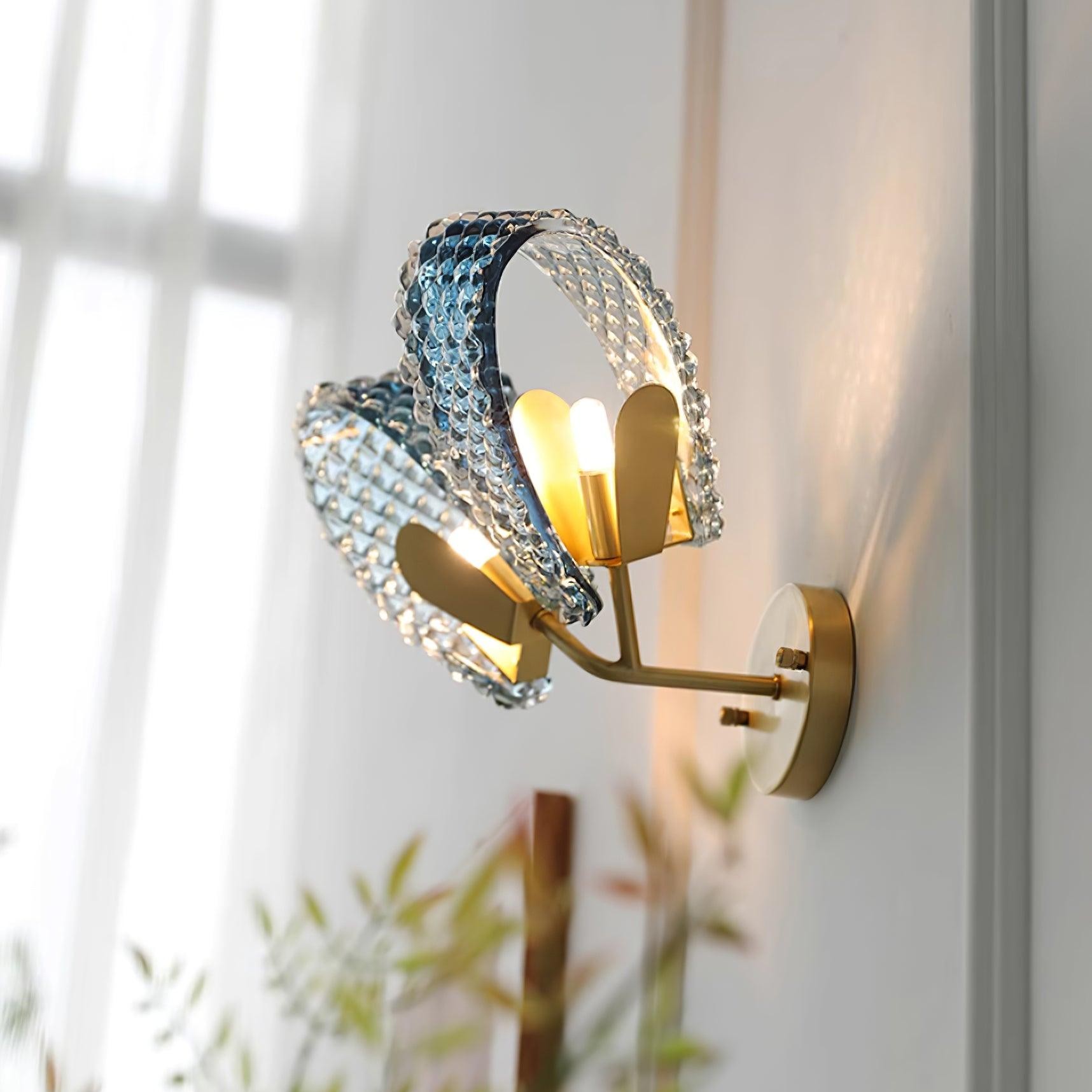 Creatieve Licht Luxe Blauwe Lint Wandlamp HL381