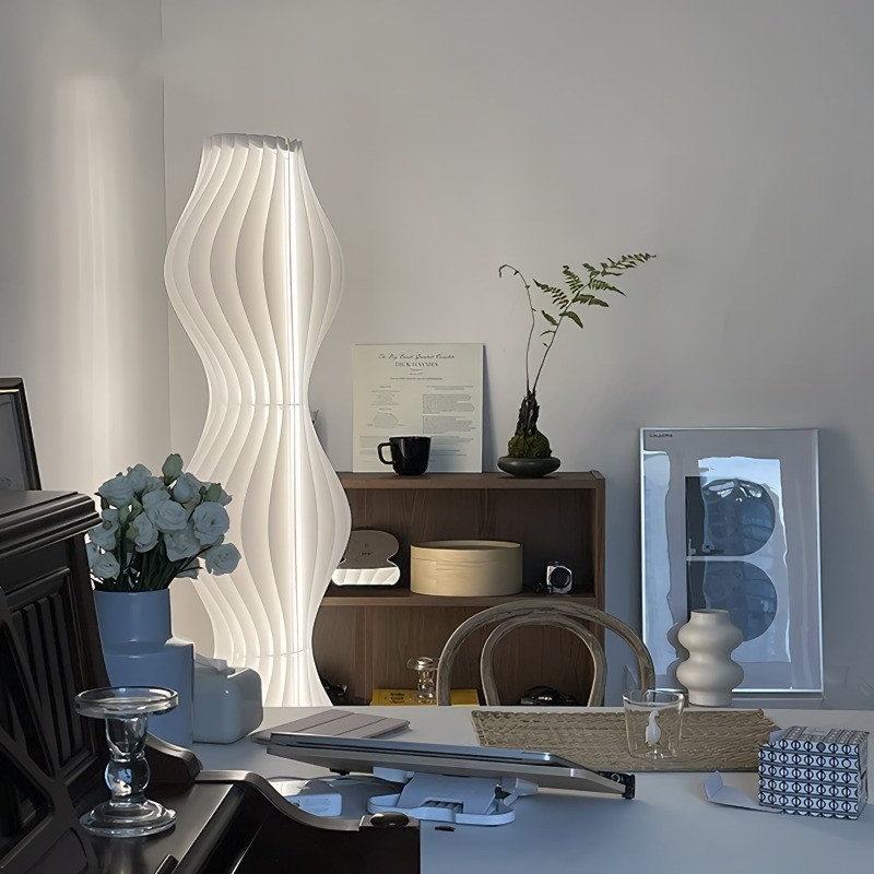 Vapor Vloerlamp Wit Gegolfd