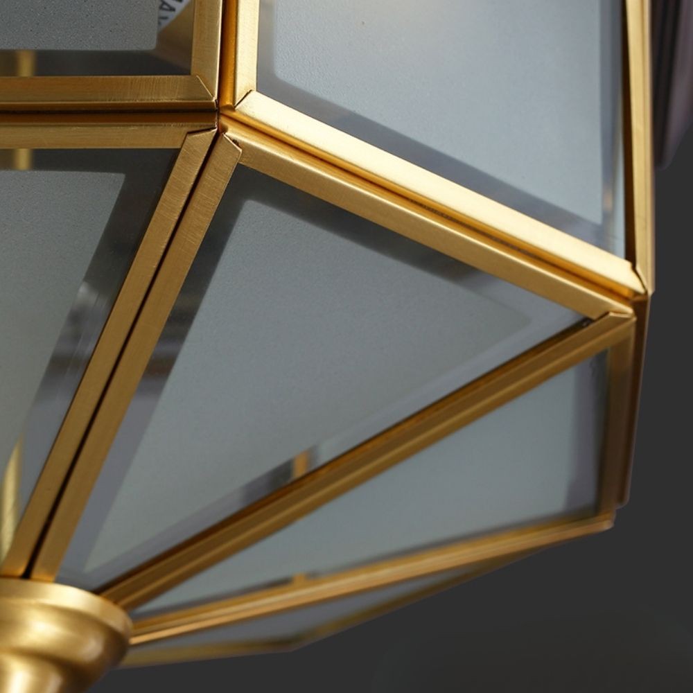 Braleen Antieke Plafondlamp in Lantaarnstijl - Helder Glas Design voor Woon- en Slaapkamer HL2210