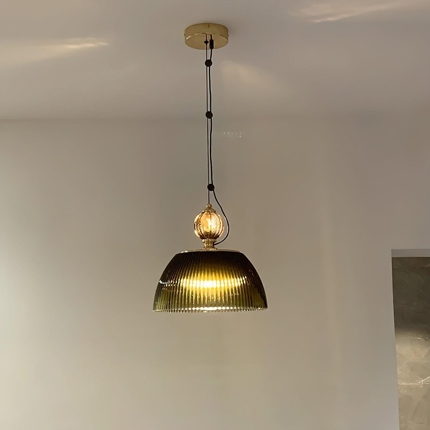 Moderne vintage gradiënt groene glazen hanglamp HL539