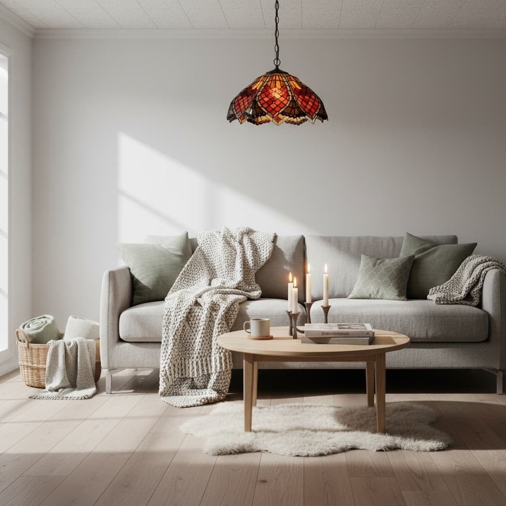 TF Orsino Vintage Art Deco Hanglamp - Verlichting van getextureerd glas voor slaapkamers en hallen HL2095