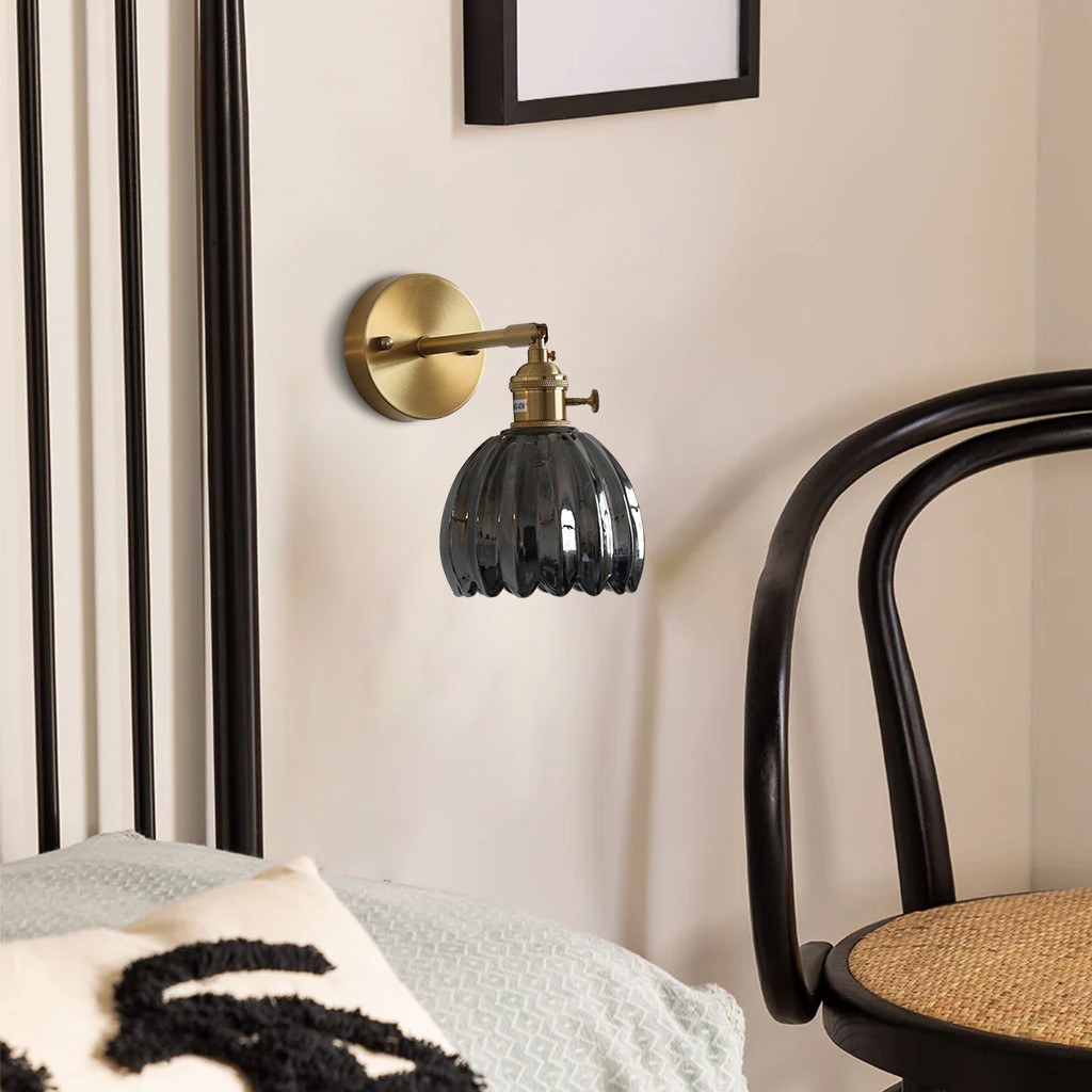 Vintage glazen bloemknop tulp wandlamp HL211