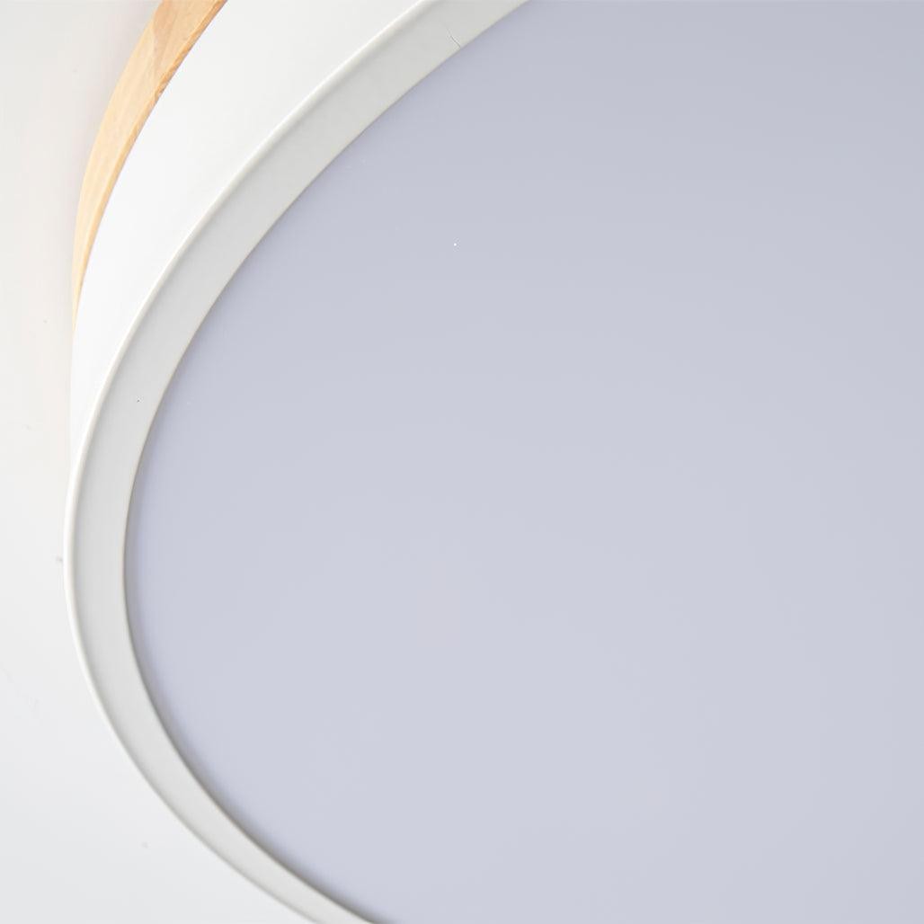 Witte ronde houten plafondlamp HL828