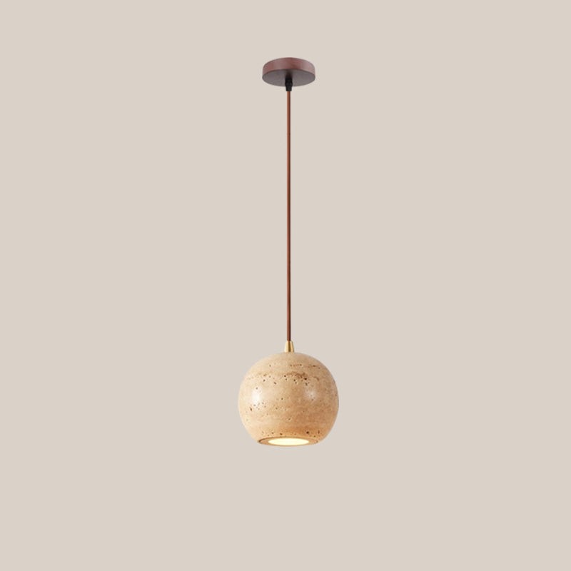 Traditionele Japanse Travertijn Houten Hanglamp HL869
