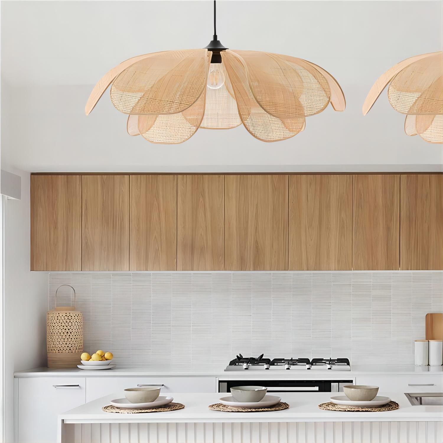 Rustieke rotan bloemblaadje design kroonluchter HL126
