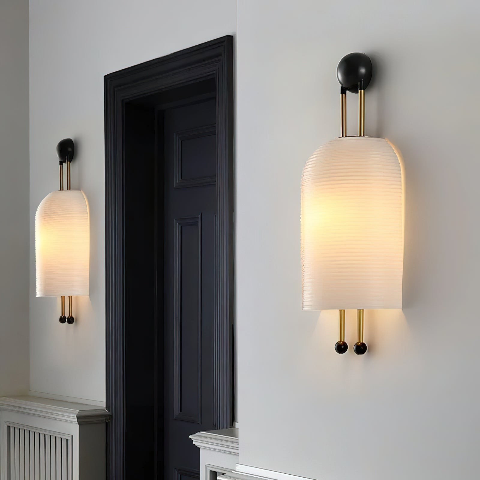 Wandlamp met glazen lantaarn HL3031