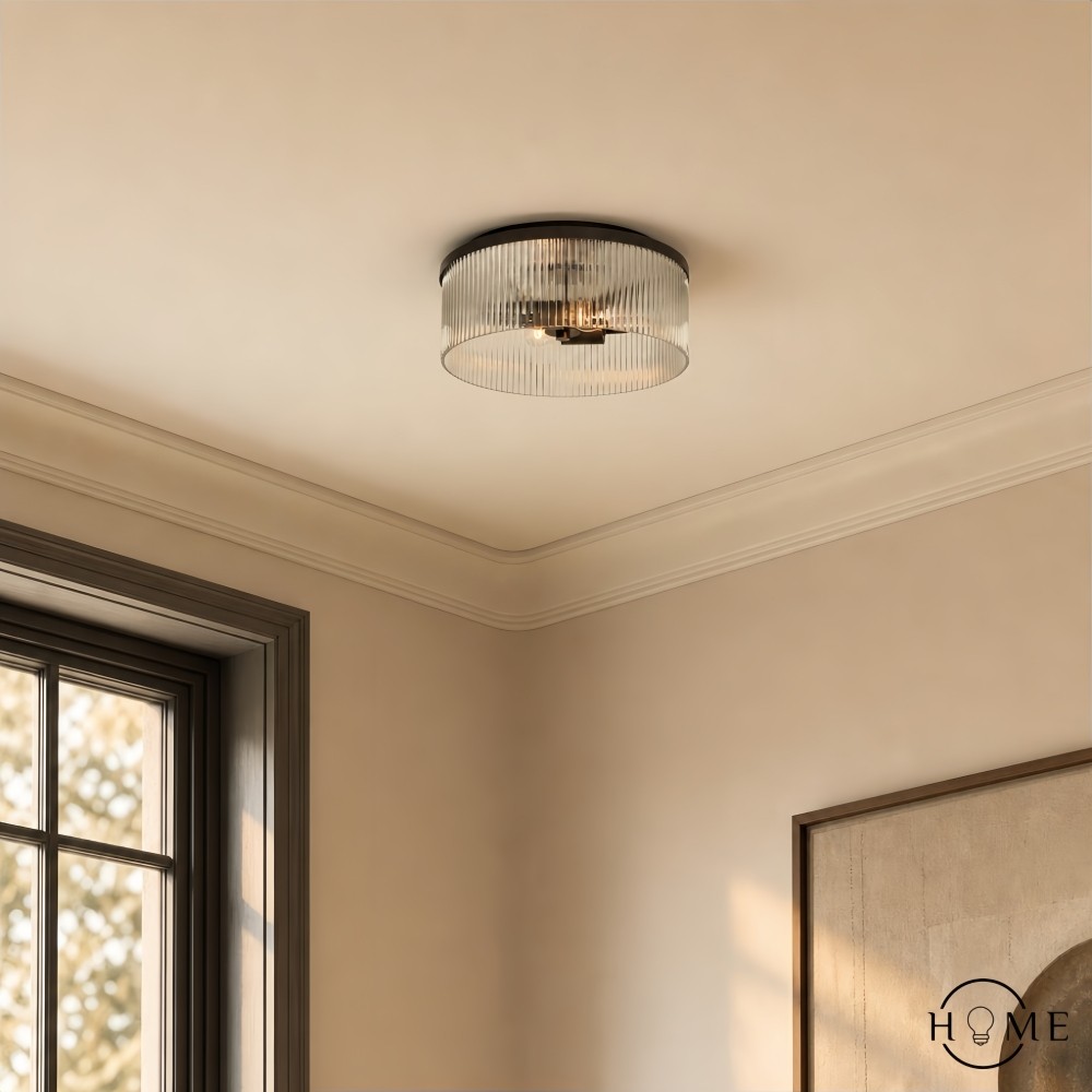 Cooper Geribbelde Glazen Plafondlamp HL1004