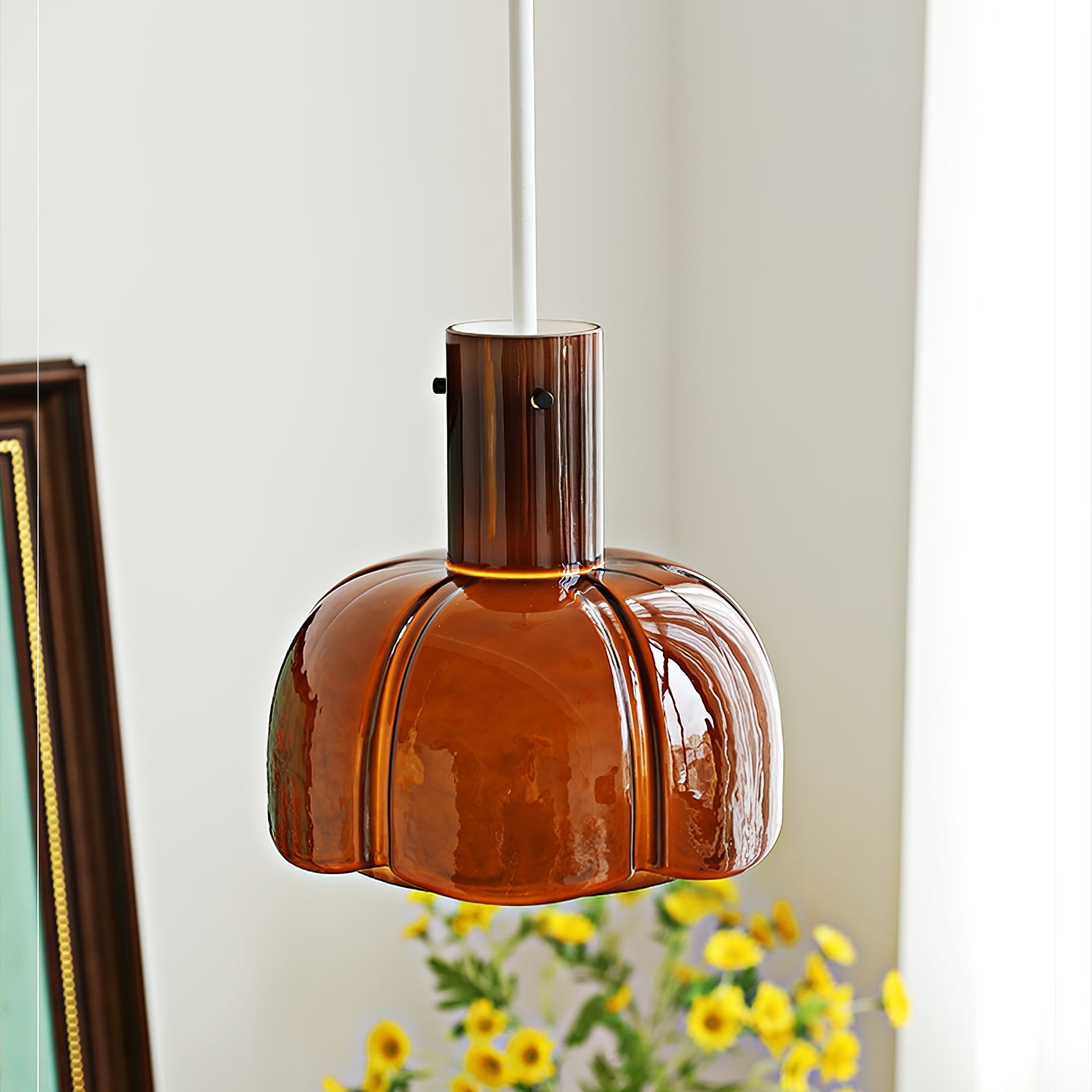 Franse pastorale stijl bloemblaadje glazen hanglamp HL637