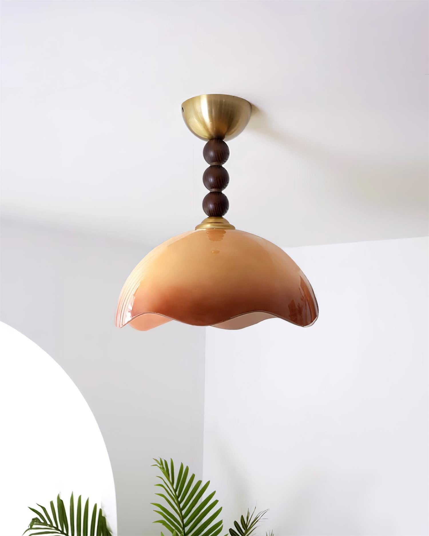 Vintage crèmekleurige eierschaalgolfplafondlamp HL831