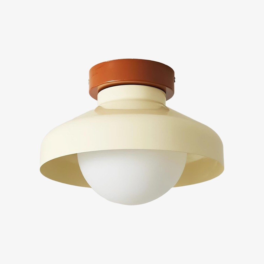 Elystra Moderne Plafondlamp Minimalistische Glazen Kap Metalen Armatuur voor Woonkamer Keuken Hal HL2318