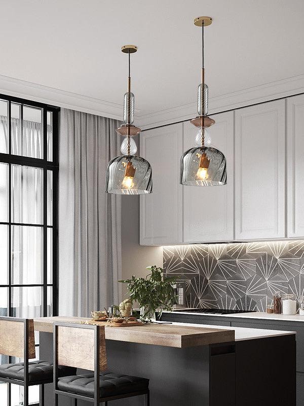 Scandinavische Cilindervormige Ronde Schijfvormige Glazen Hanglamp HL1078