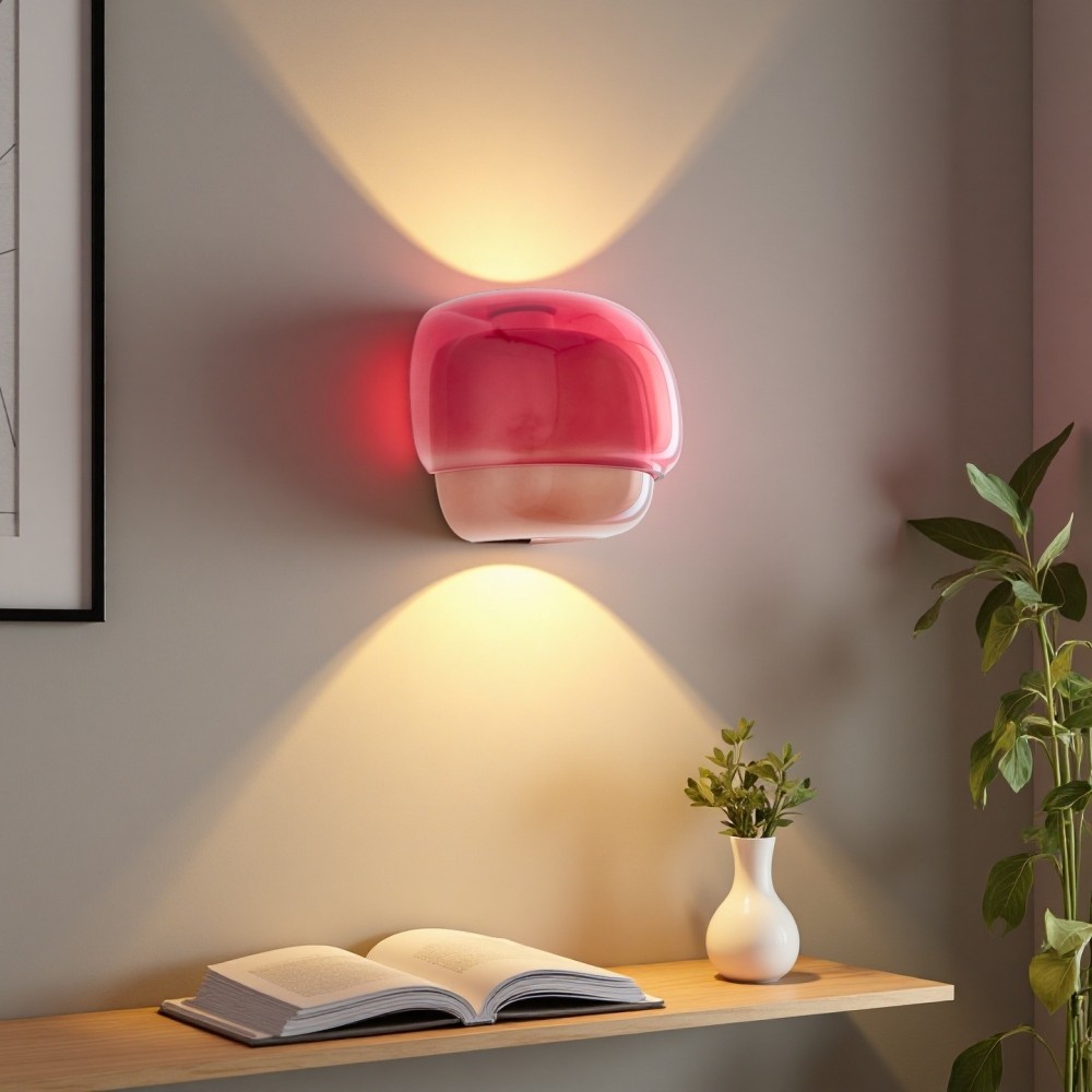 Clinco Kleurrijke glazen wandlamp - moderne dubbele bolvormige bedlamp HL1096