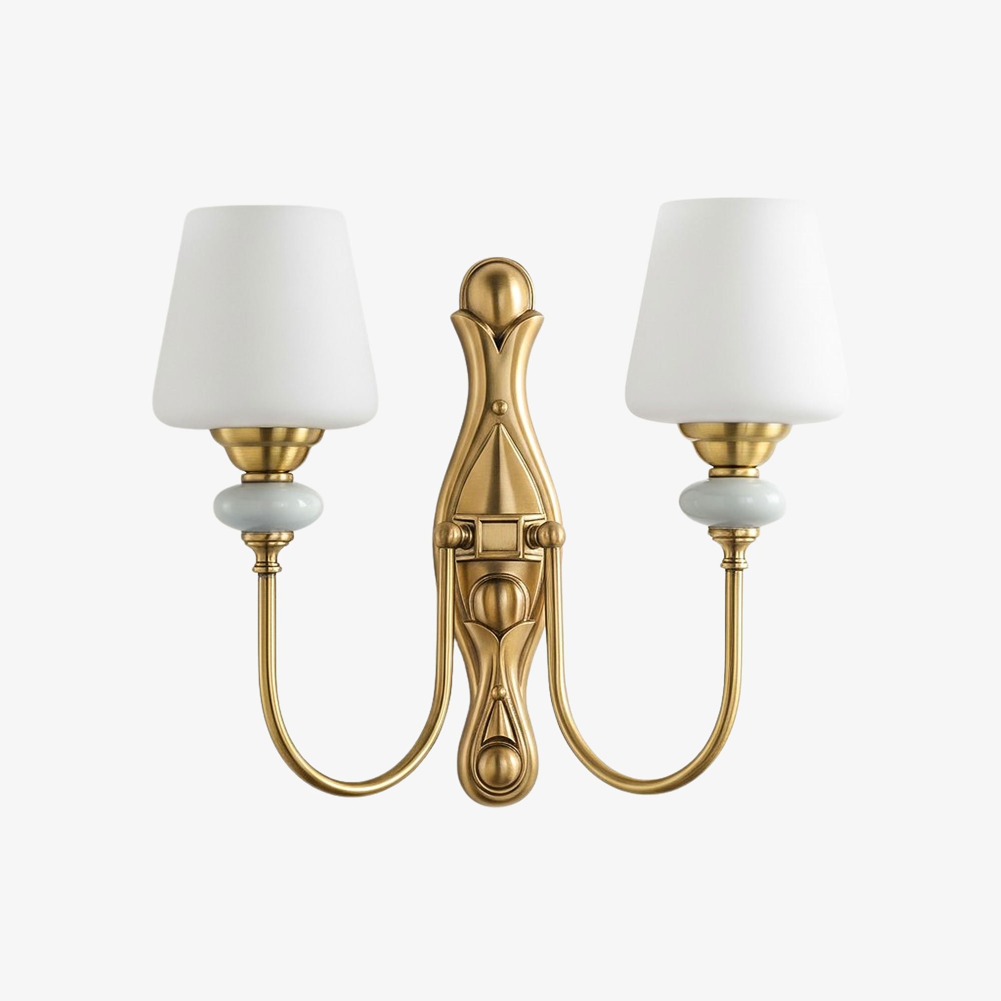 Rowanea keramische wandlamp met stoffen kap en metalen afwerking - Moderne halverlichting in landelijke stijl HL2409