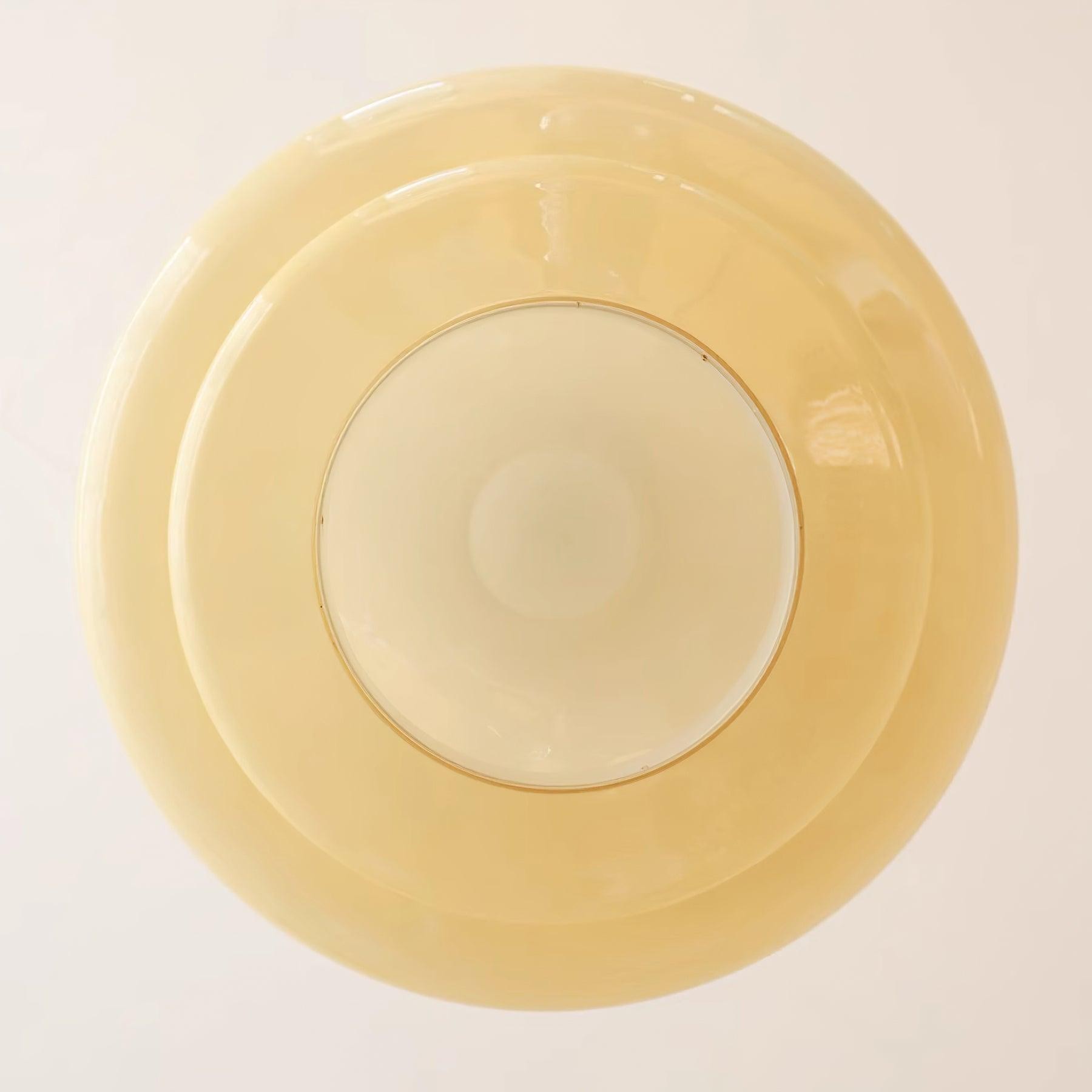 Ronde gele stijlvolle eenvoudige glazen hanglamp HL638