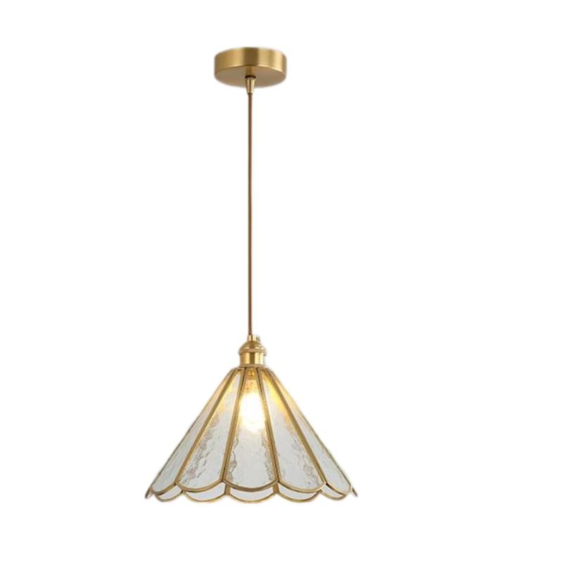 Romantische Retro Messing Glazen Hanglamp HL66