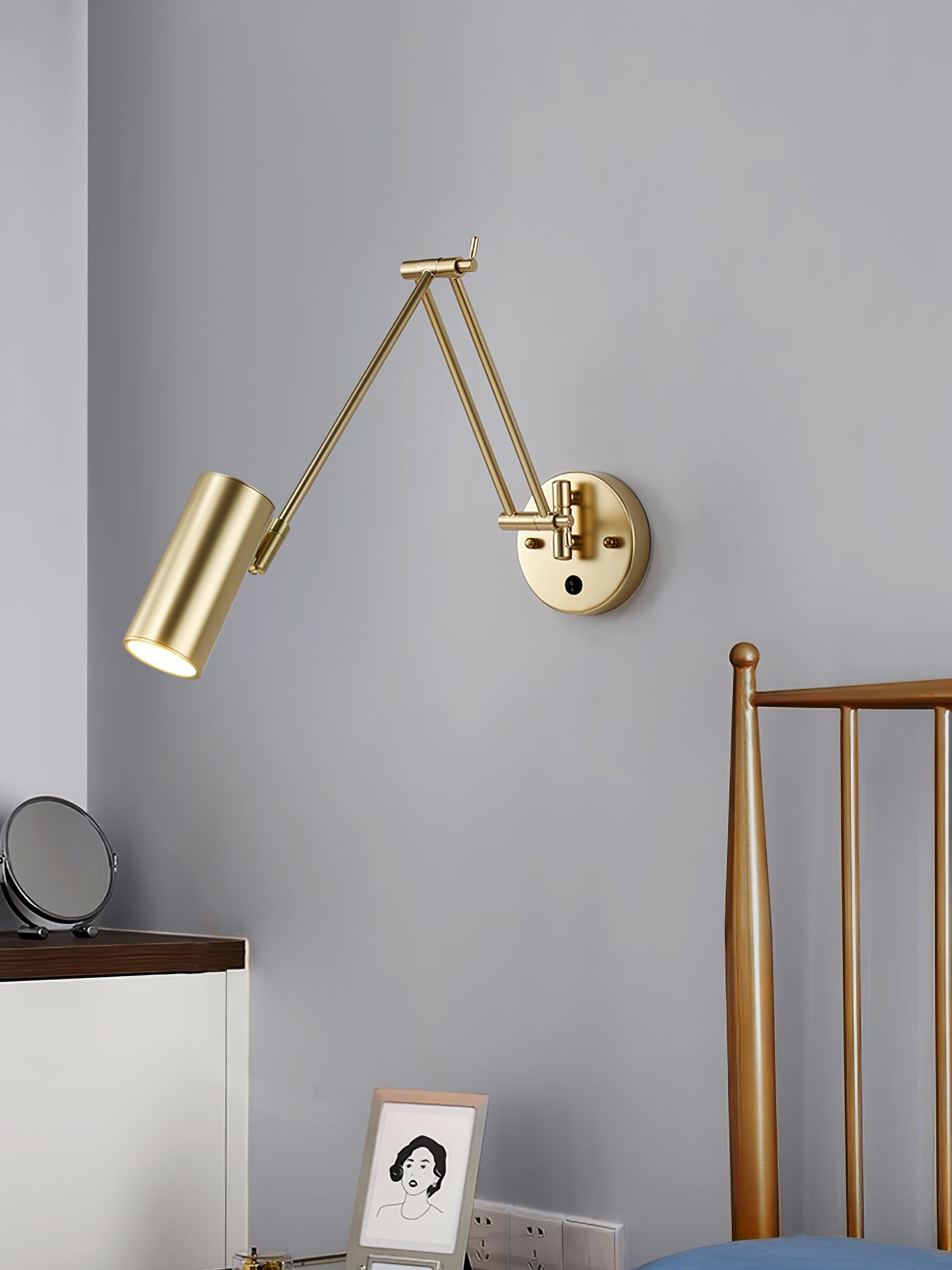 Wandlamp met zwenkarm HL1202