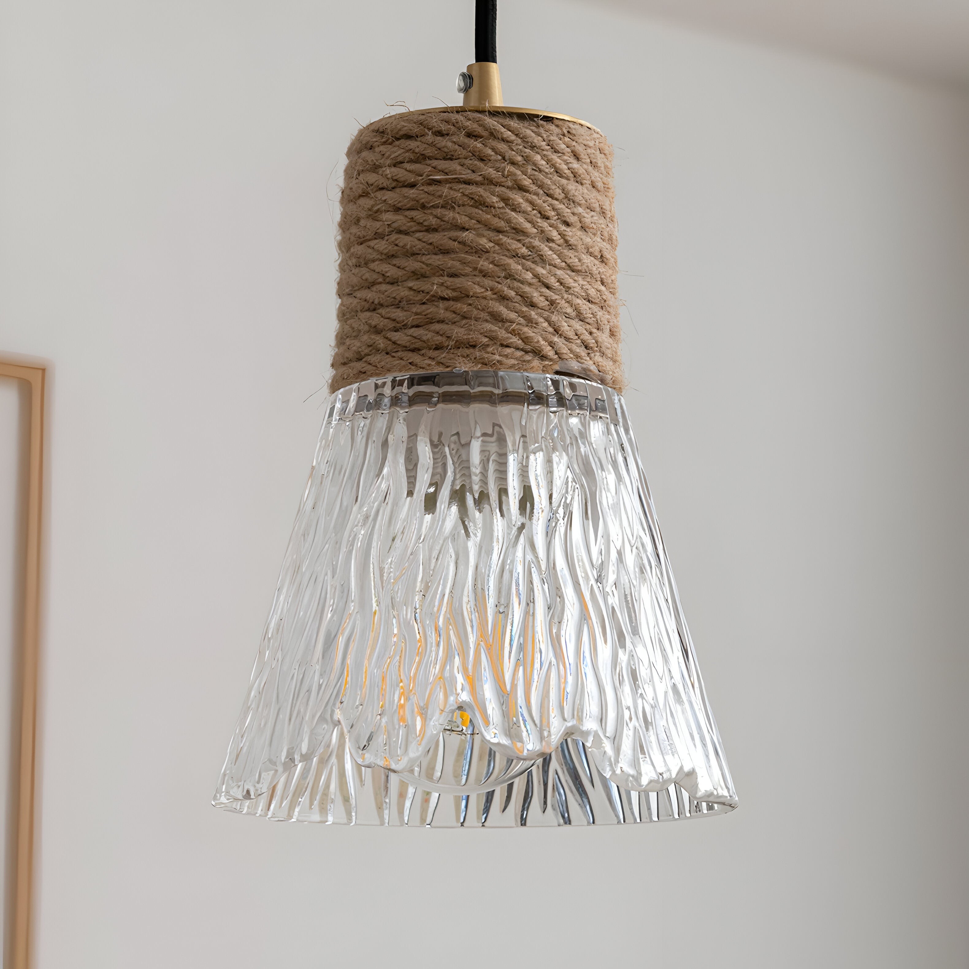 Nordic henneptouw glazen hanglamp HL1209