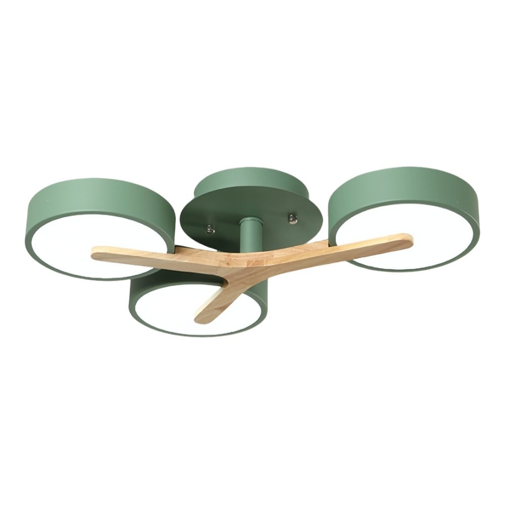 Nordic Disc Wood Plafondlamp - LED Semi-Flush Mount voor Slaapkamer HL1353