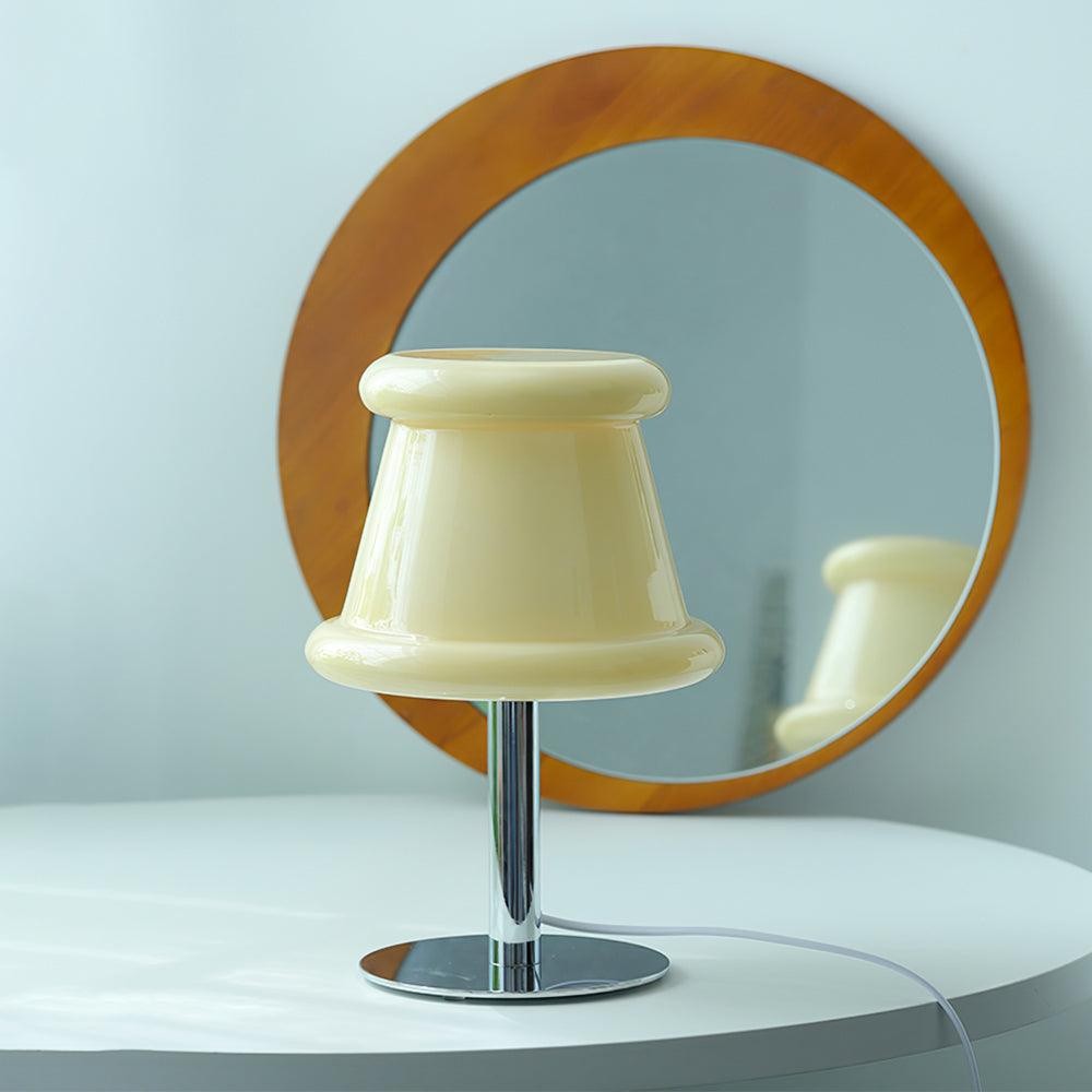 Crèmekleurige creatieve onregelmatige cilindrische tafellamp HL715