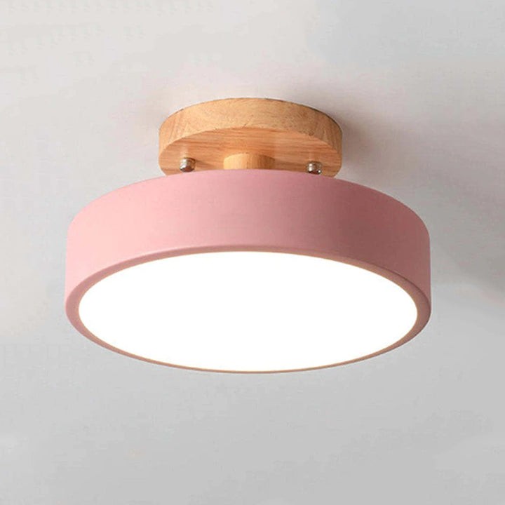 Scandinavische Macaroon Houten Ronde Plafondlamp HL152