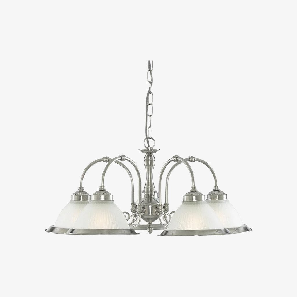 TF Vintora Hanglamp met geribbeld glas - Elegante metalen afwerking voor keukens, eetkamers en gangen HL2221