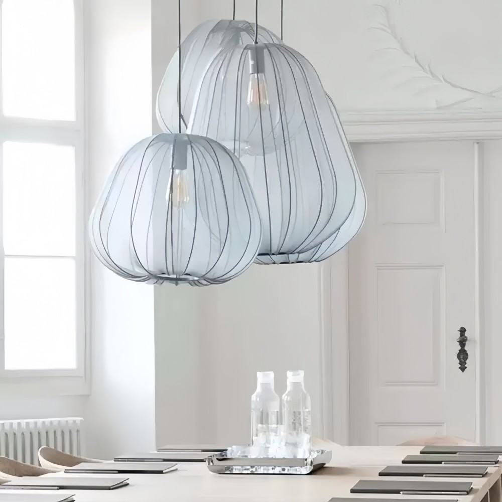 Witte stoffen hanglamp - Nordic lantaarnkap voor slaapkamer HL1316
