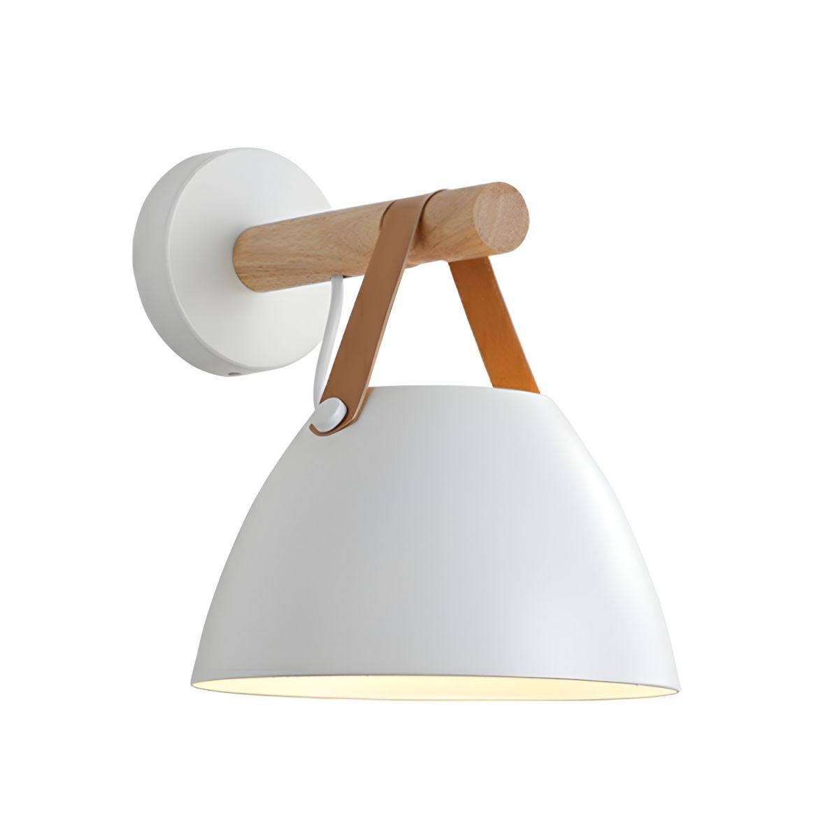 Scandinavisch design walnoothouten riemwandkandelaar HL89