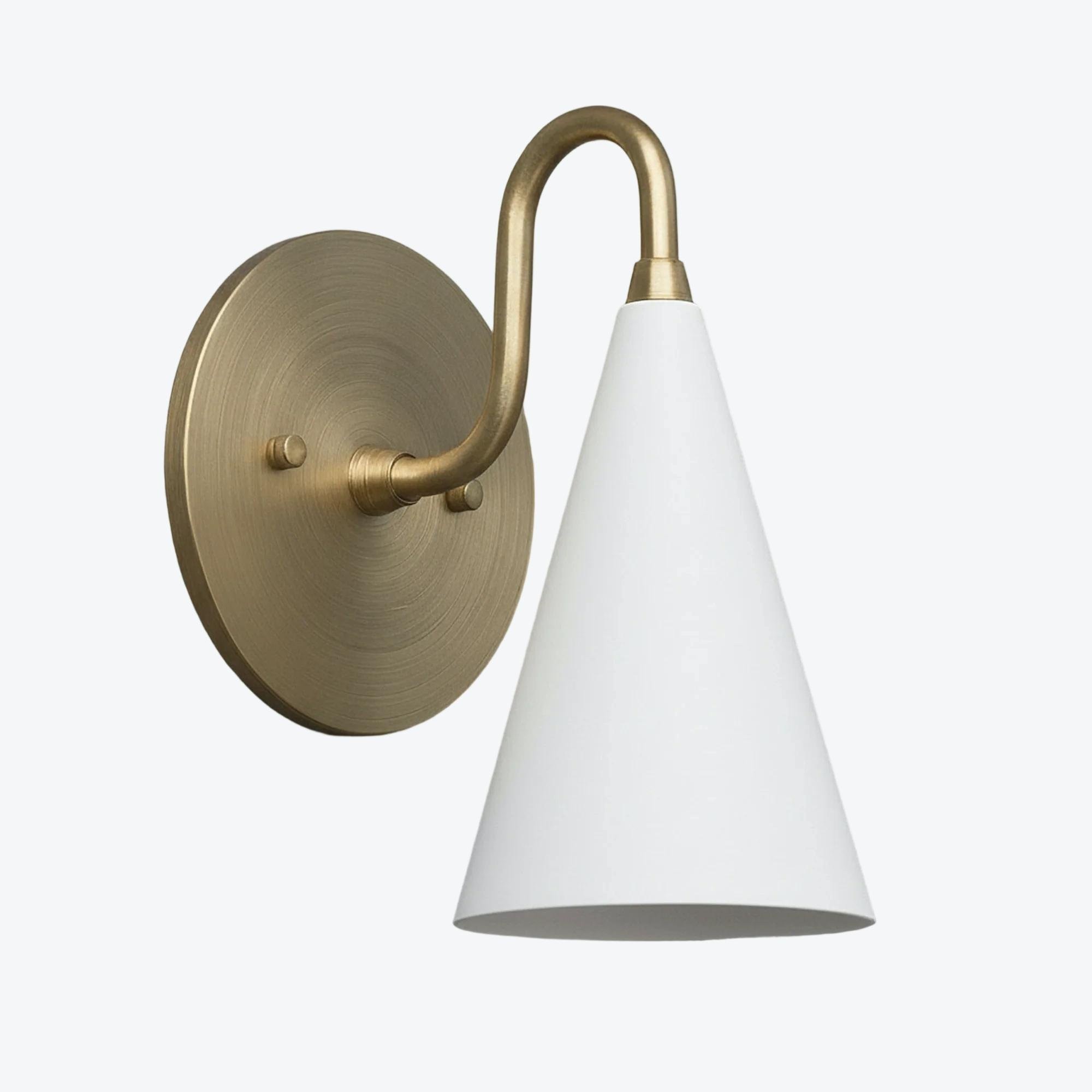 Curva metalen kegelvormige wandlamp - Vintage messing wandlamp voor hal of trappenhuis HL1967