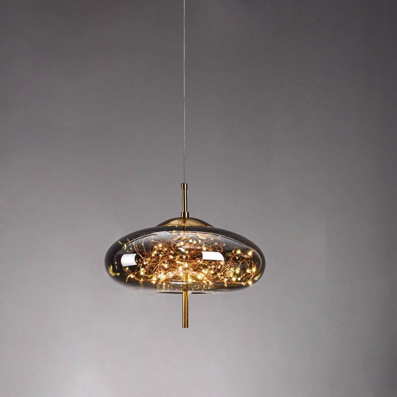 Scandinavische cilindervormige ovale glazen hanglamp HL479
