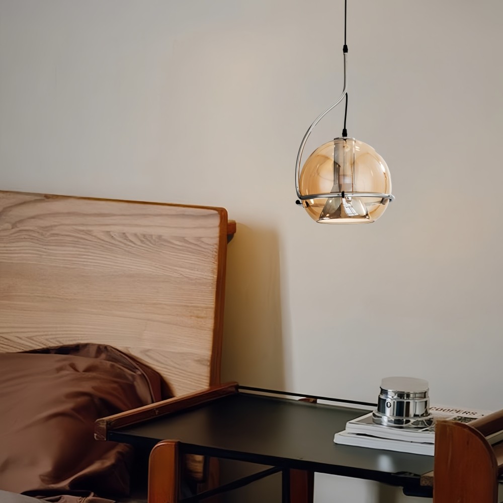 Industriële metalen hanglamp - glazen bolontwerp voor slaapkamer HL1318