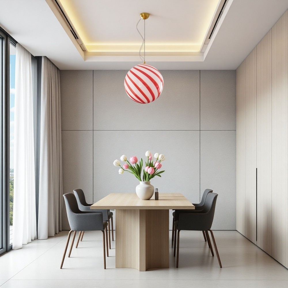 Creatieve Circus Rode Streep Bolvormige Hanglamp HL1084