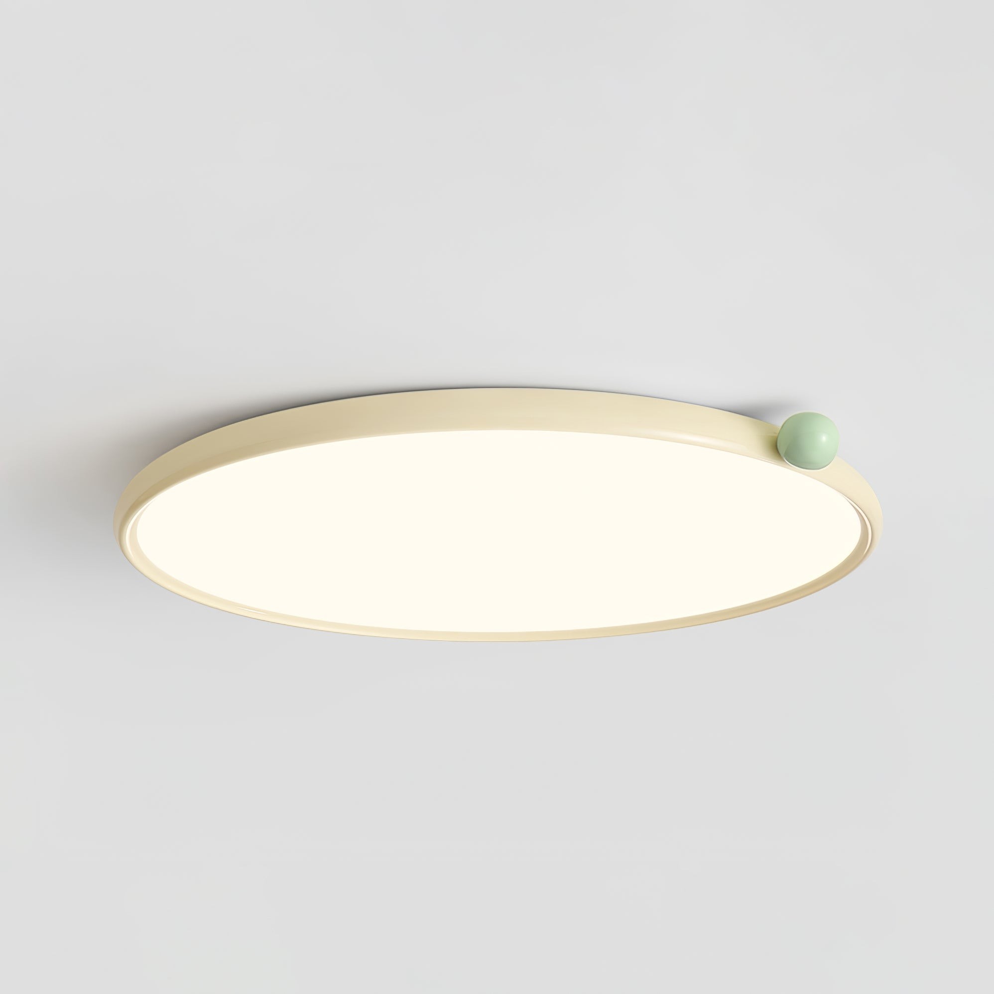 Minimalistische schijfvormige crèmekleurige ultradunne plafondlamp HL608