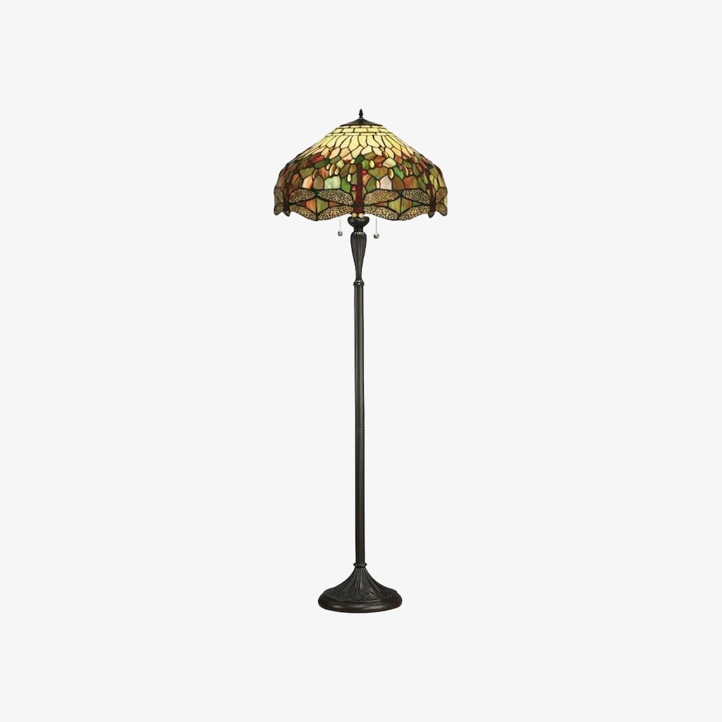 TF Libelle Motief Vloerlamp - Vintage Glas-in-lood voor Woonkamers HL2130