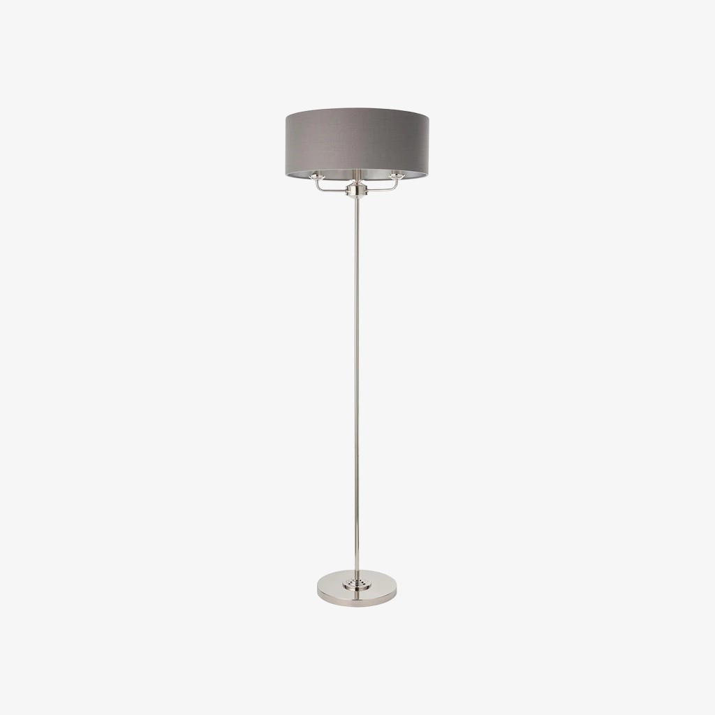 Tela Drum Shade vloerlamp - Moderne stoffen staande lamp voor thuis of op kantoor HL2241