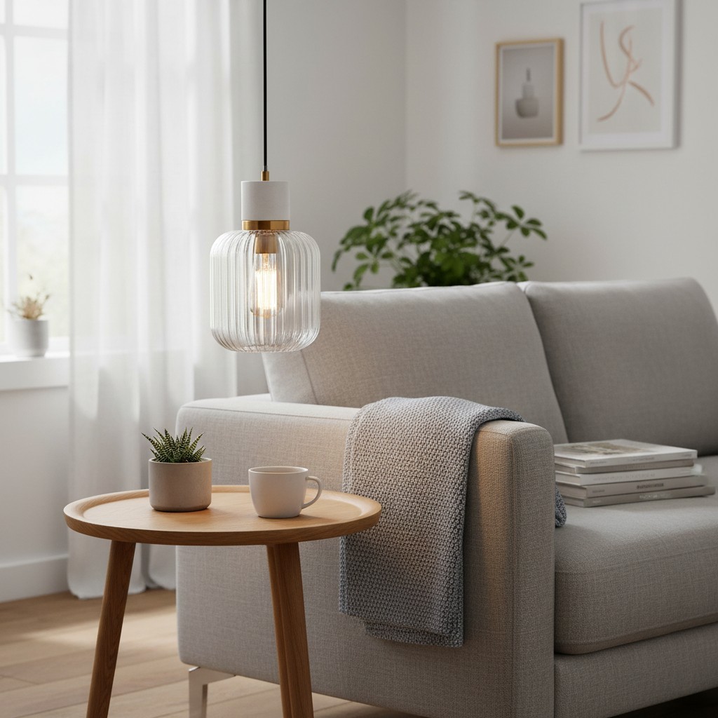 Korlisse Hanglamp van natuursteen en glas - Stijlvolle lamp voor de woonkamer of zitkamer HL2124