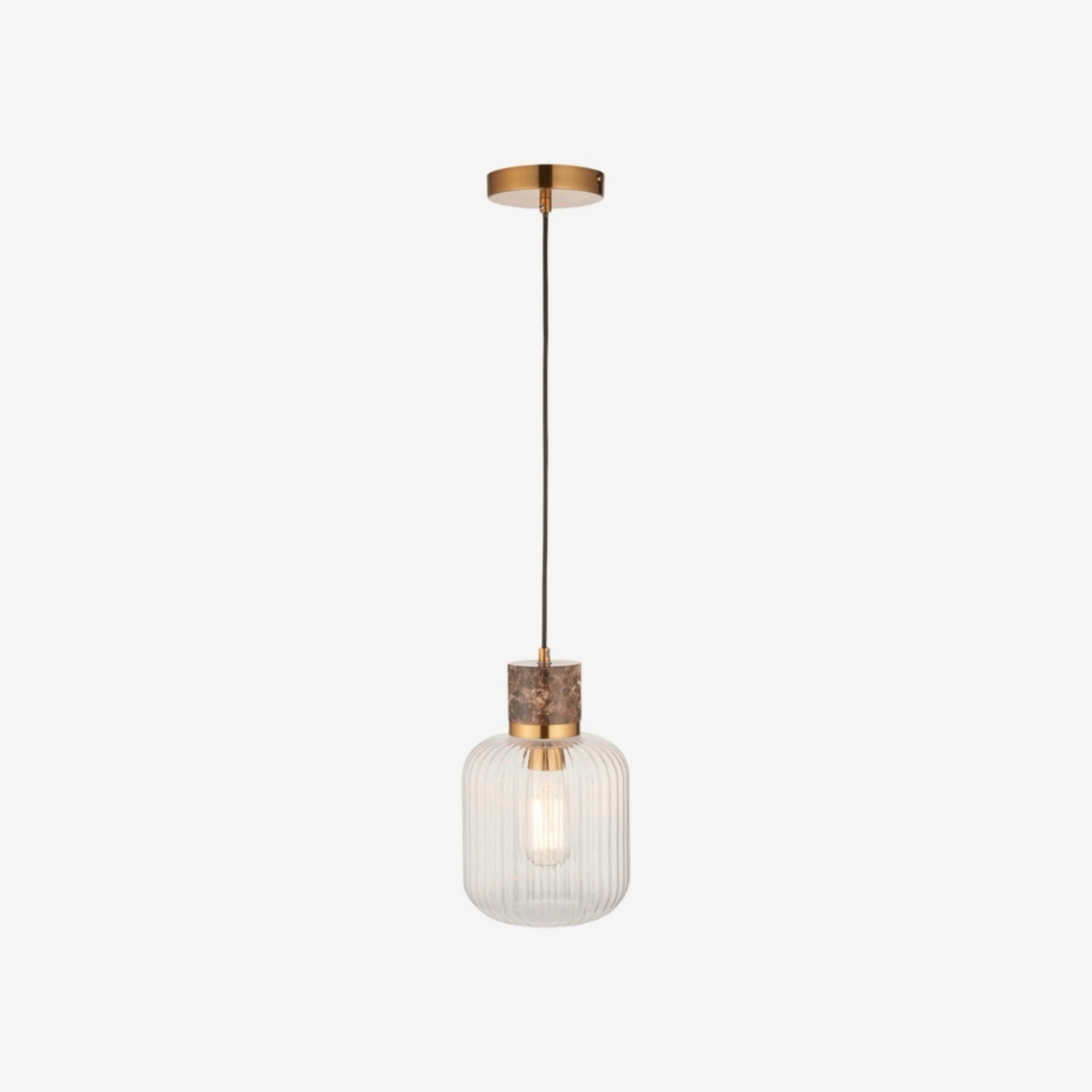 Korlisse Hanglamp van natuursteen en glas - Stijlvolle lamp voor de woonkamer of zitkamer HL2124