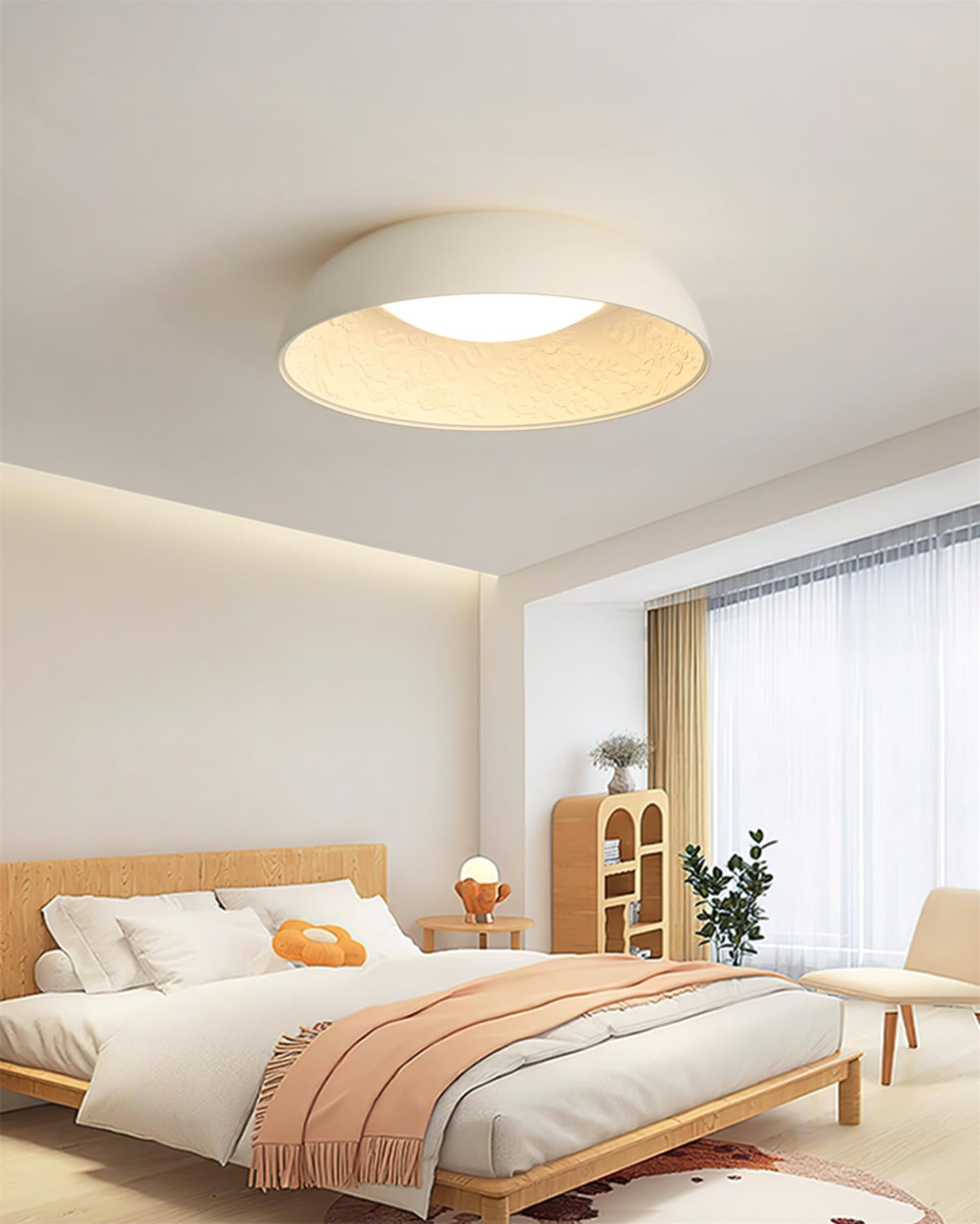 Franse romantische gesneden ronde LED plafondlamp HL617