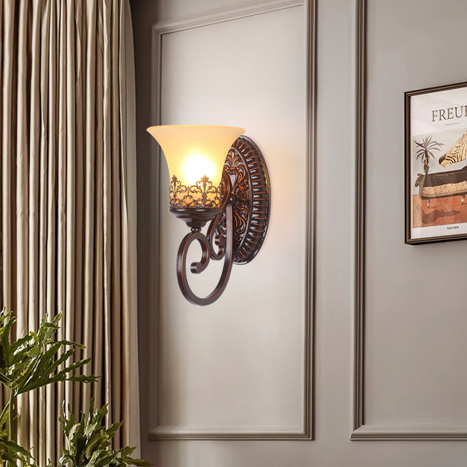Grote Zwarte Baard Wandlamp HL1159
