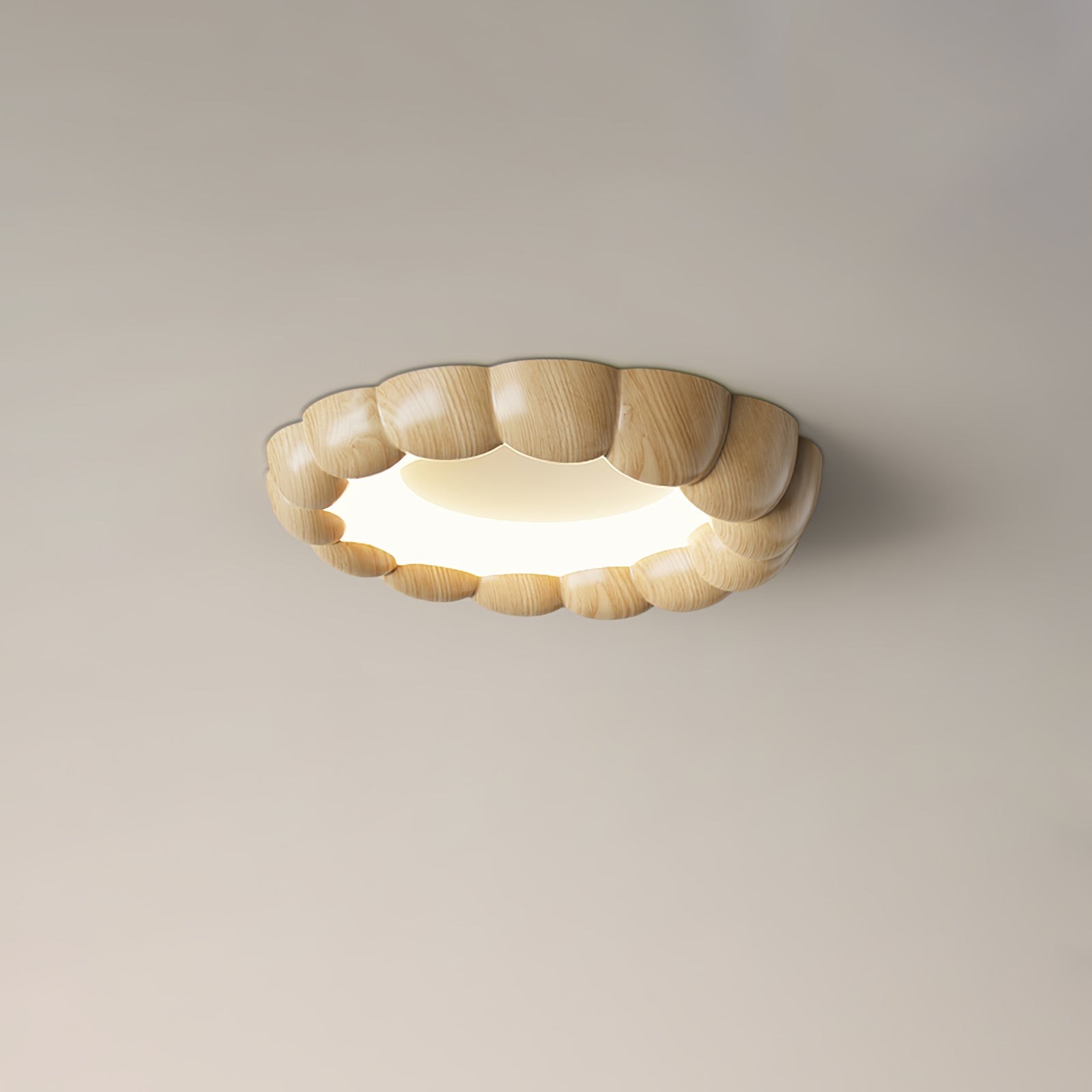 Plafondlamp met imitatiehouten rimpel HL441