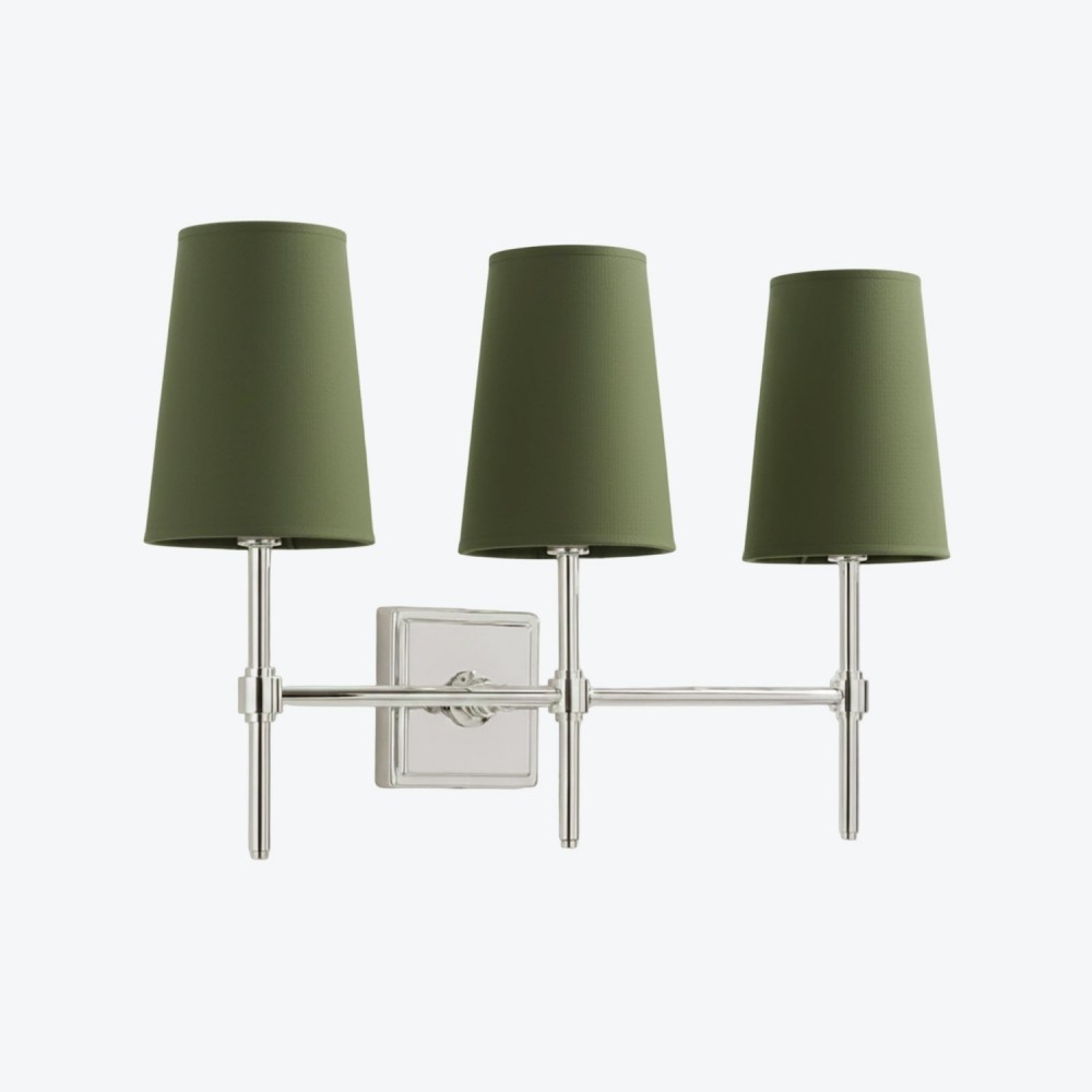 Derlina Witte Linnen Wandlamp – Retro Metalen Verlichtingsarmatuur met Meerdere Hoofden HL1433