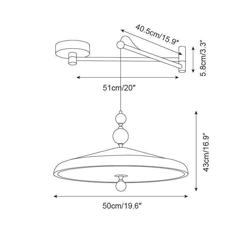 Hanglamp met zwenkarm HL2616