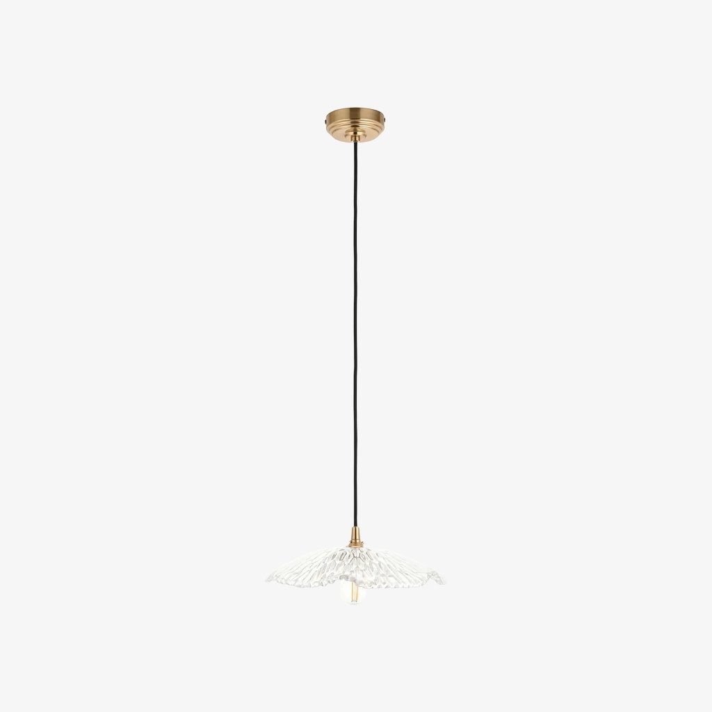 Floriaxis Hanglamp met bloemenmotief en glazen kap - Glazen kap met bloemenmotief en gevlochten kabel voor keuken of eetkamer