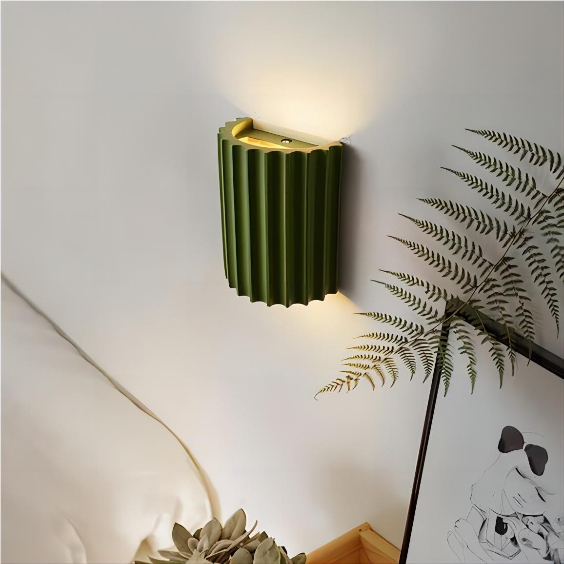 Moderne geribbelde hars gecanneleerde wandlamp HL185