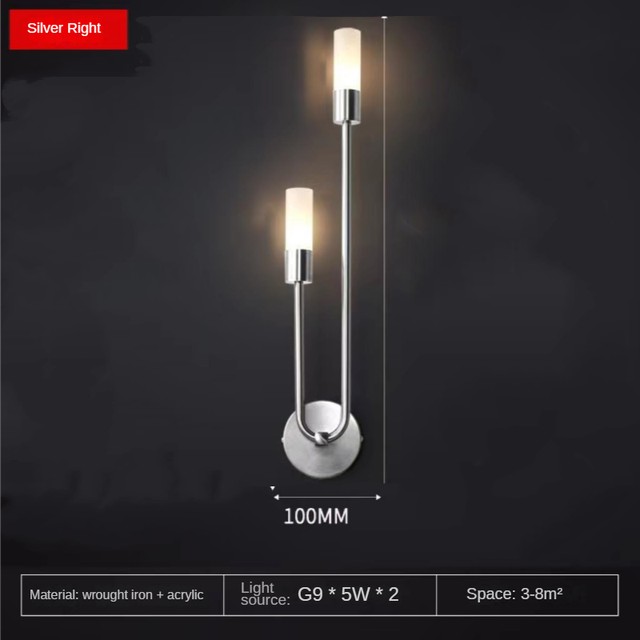 Moderne U-vormige LED-wandlamp met luster HL699