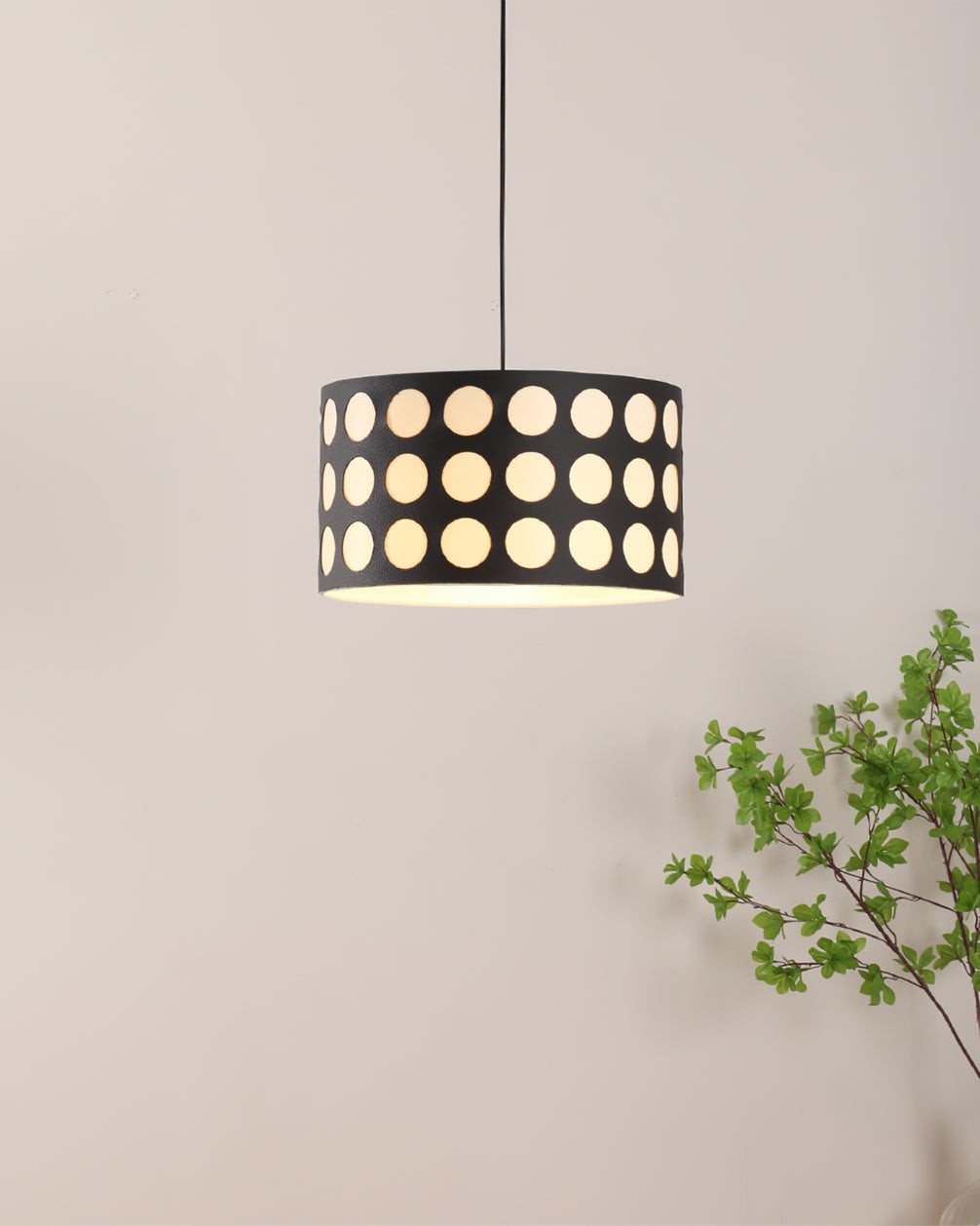 Moderne cilindrische hanglamp met stippen voor de slaapkamer HL1120