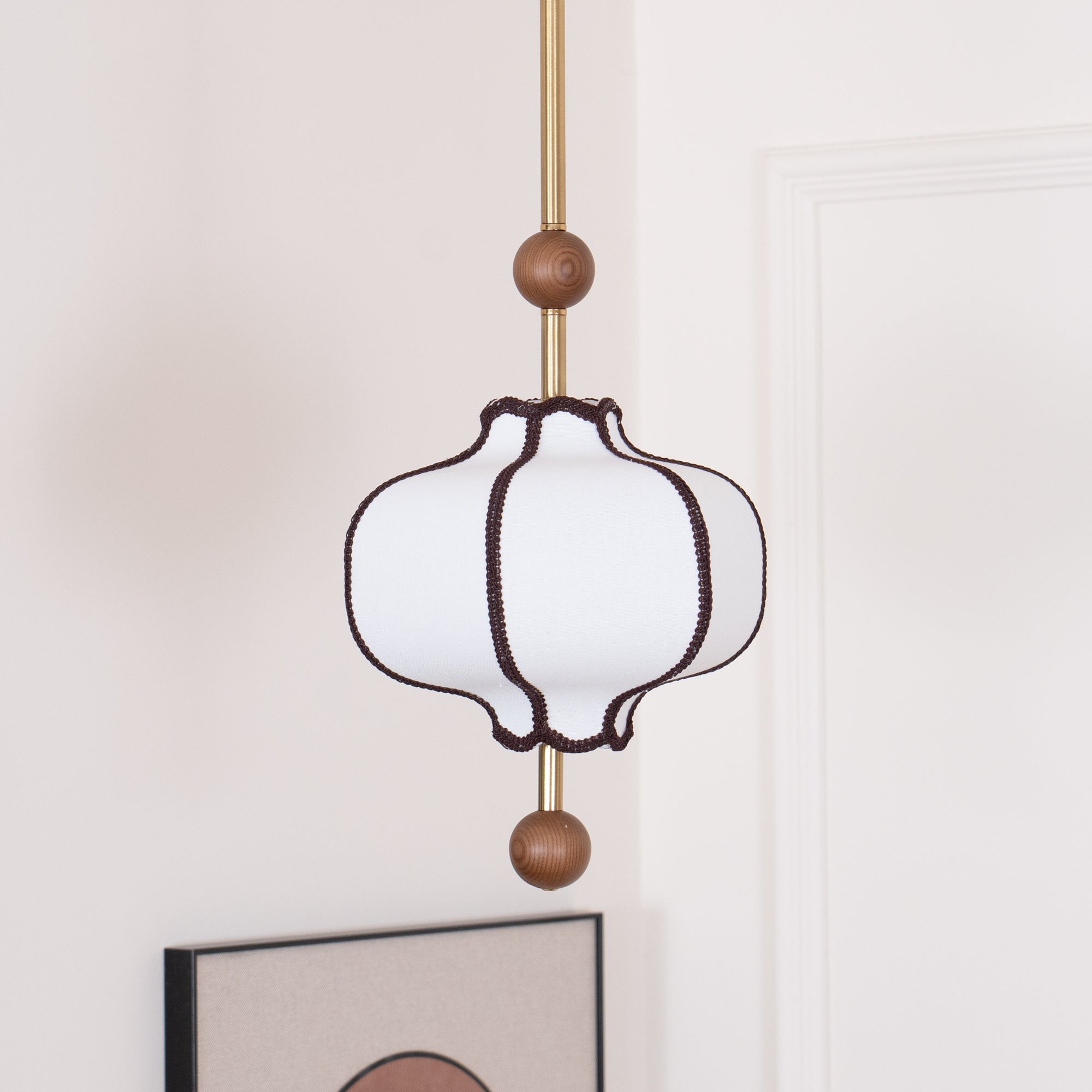 Vintage hanglamp van getextureerd textiel HL570