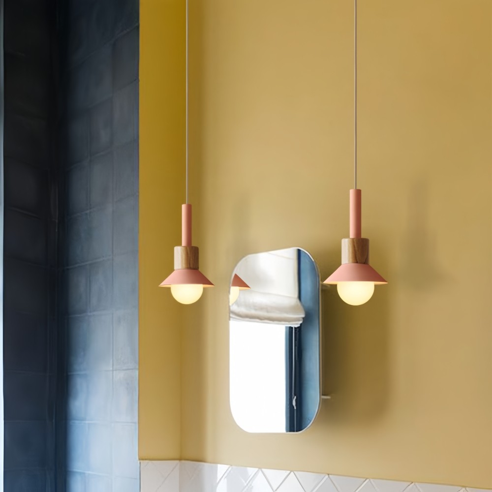 Macaron Iron Hanglamp - Geometrische Houten Lamp voor de Entree HL1065